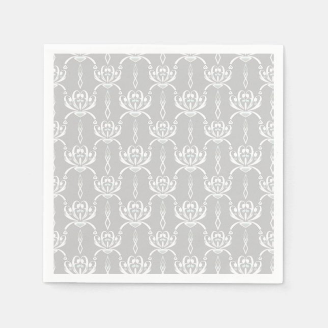 Light grey white in art deco style. napkins (Front)