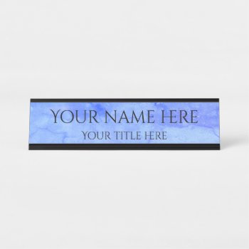 Light Grungy Blue Simple Professional Modern Desk Name Plate by TheHopefulRomantic at Zazzle