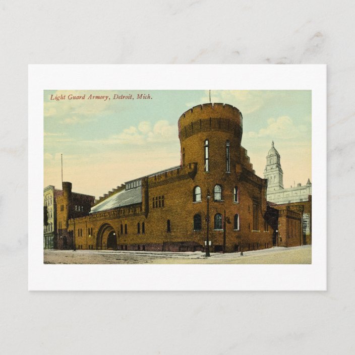 Light Guard Armory Detroit, Michigan Postcard