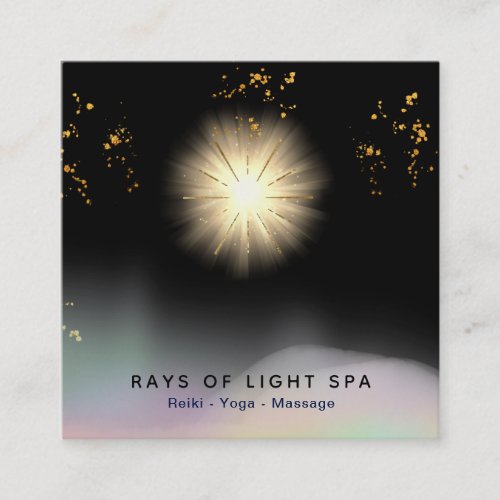  Light Healing Rays Rainbow  Energy Stars Square Business Card