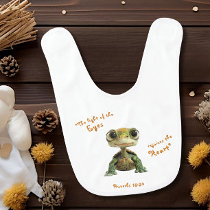 Light Heart Big Eyes Turtle Baby Bib
