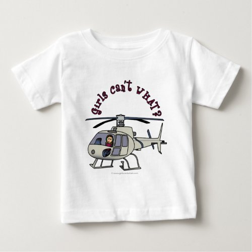 Light Helicopter Pilot Girl Baby T_Shirt