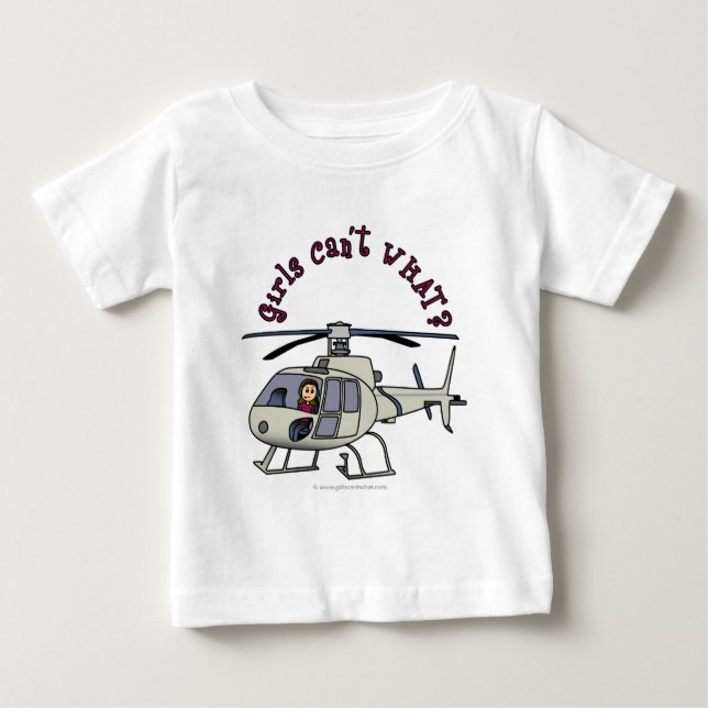 Light Helicopter Pilot Girl Baby T-Shirt (Front)