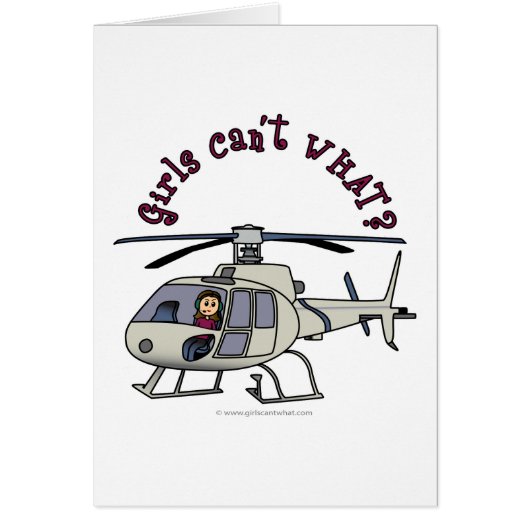Light Helicopter Pilot Girl Cards (Front)
