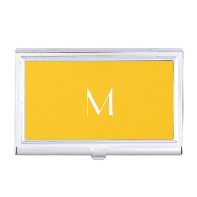 light honey amber - add monogram  business card case (Front)