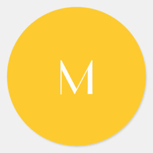 light honey amber - add monogram classic round sticker