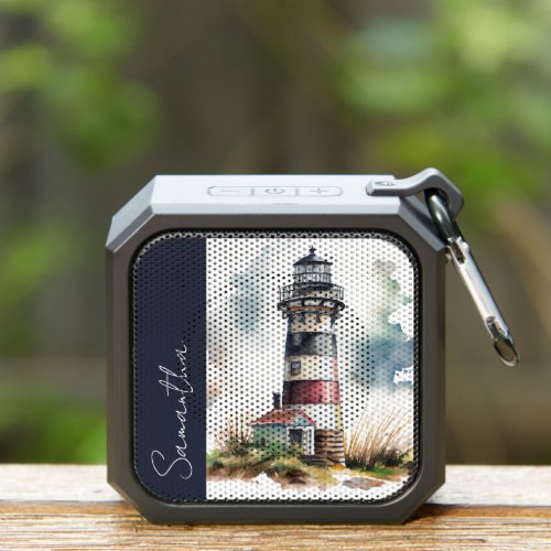 Light House Beach Abstract Monogram Personalized Bluetooth Speaker