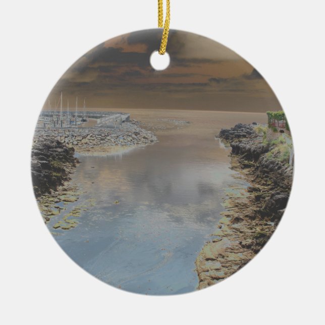 Light house in Cascais Portugal Ceramic Ornament (Front)