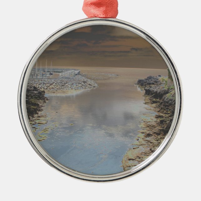 Light house in Cascais Portugal Metal Ornament (Front)