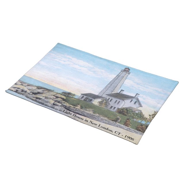Light House New London CT  Cloth Placemat (On Table)