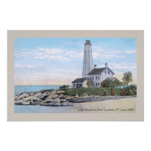 Light House New London CT Poster