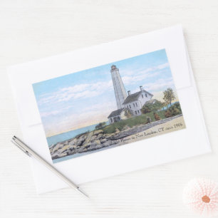 Light House New London CT Rectangular Sticker