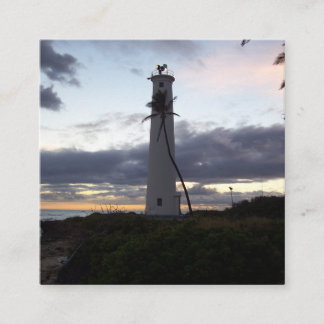 Light House on Point Soap Dispenser And Toothbrush Square Business Card