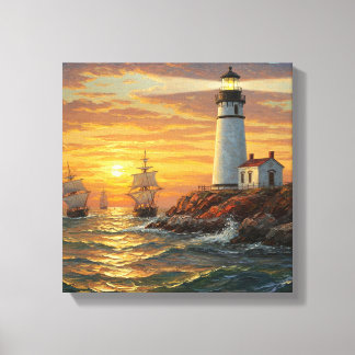 Light House Painting Canvas Print