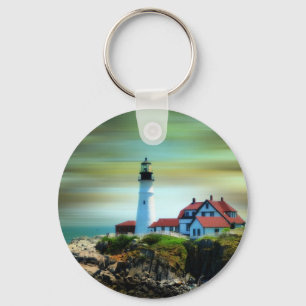 Light House Portland Headlight Keychain