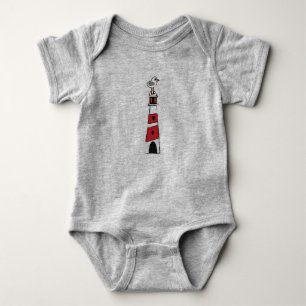 Light House Seagull Blue Baby Bodysuit