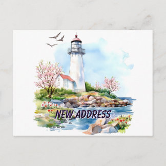 Light House  We Moved New Home Moving New Root Postcard