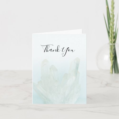 Light Ice Blue Crystals Wedding Thank You