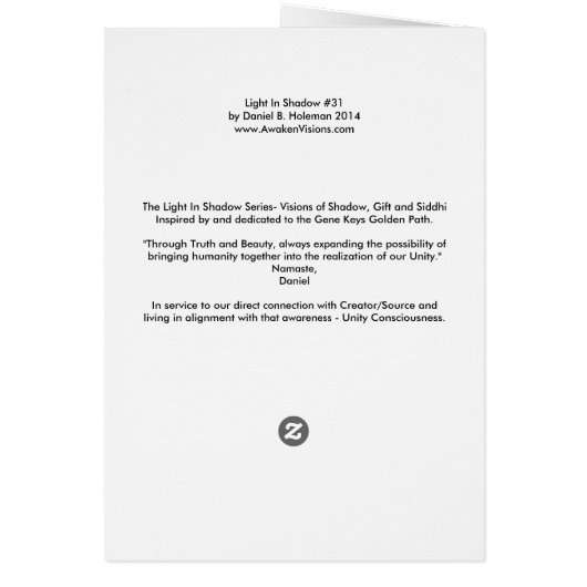 Light In Shadow #31 (Back)