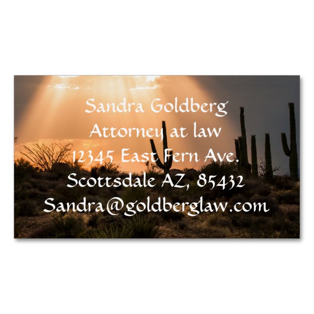 Light in the Desert Business Card Magnet (Front)