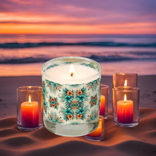 Light Iridescent Floral Pattern Scented Jar Candle