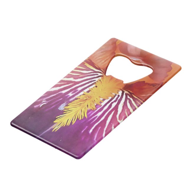 Light Iris Macro Artistic Abstract Credit Card Bottle Opener (Back Angled)