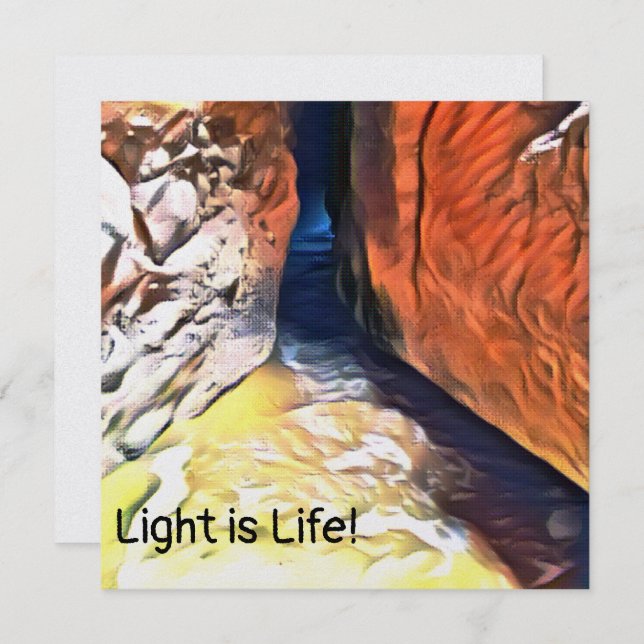Light is Life - Beach Cave Sea Flat Card (Front/Back)