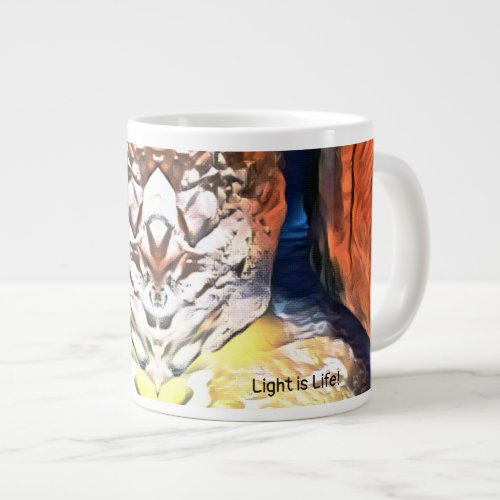 Light is Life _ Coastal Cave Seascape Beach Giant Coffee Mug