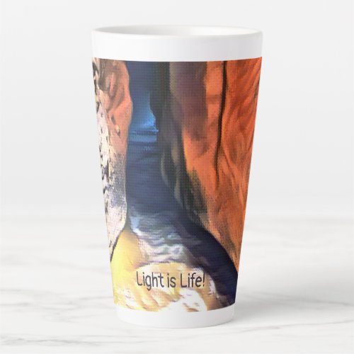 Light is Life _ Coastal Cave Seascape Beach Latte Mug