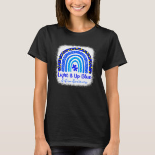Light It Up Blue Autism Awareness Autistic Puzzle  T-Shirt