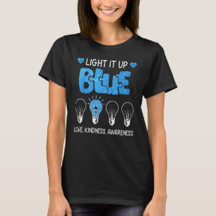 Light It Up Blue Autism Awareness Autistic Puzzle  T-Shirt