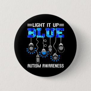 Light It Up Blue Autism Awareness Button