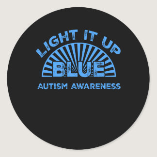 Light It Up Blue Autism Awareness Classic Round Sticker