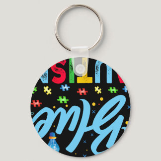 Light It Up Blue Autism Awareness Men Women Kids T Keychain