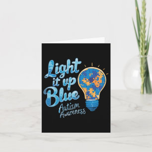 Light It Up Blue Autism Awareness Month Card
