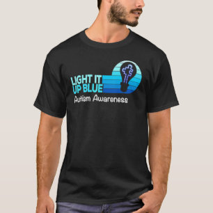Light It Up Blue Autism Awareness  Puzzle Piece Ri T-Shirt
