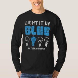 Light It Up Blue Autism Awareness Puzzle Piece Ri T-Shirt