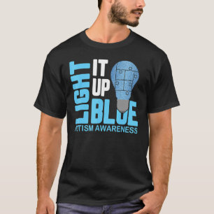 Light It Up Blue Autism Awareness  Puzzle Piece Ri T-Shirt