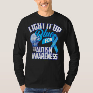 Light It Up Blue Autism Awareness Puzzle Piece Ri T-Shirt