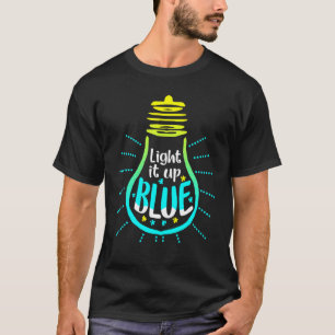 Light It Up Blue Autism Awareness  Puzzle Piece Ri T-Shirt