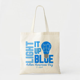 Light It Up Blue Autism Awareness Shirt, Autism Aw Tote Bag
