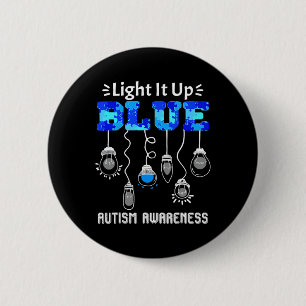 Light It Up Blue Autism Awareness Support Button