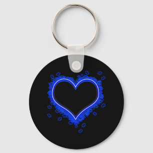 Light It Up Blue Autism Heart Puzzle Pieces Autism Keychain