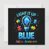 Light It Up Blue Autistic Autism Awareness (Front)