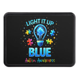 Light It Up Blue Autistic Autism Awareness Hitch Cover