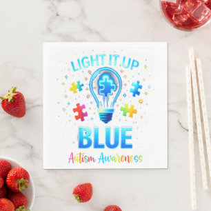 Light It Up Blue Autistic Autism Awareness Napkins