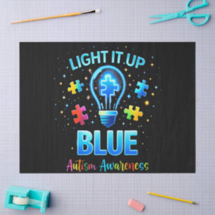 Light It Up Blue Autistic Autism Awareness Tissue Paper