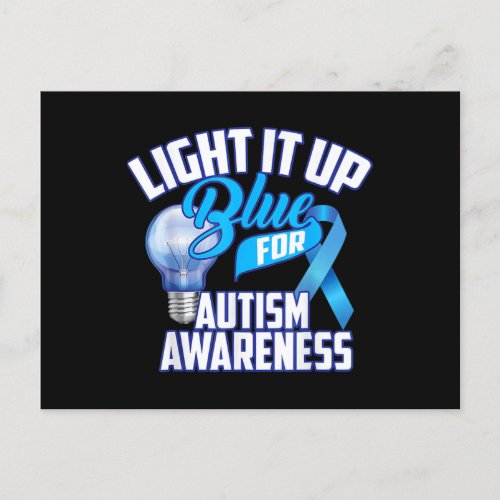 Light It Up Blue For Autism Awareness Gifts Blue R Postcard