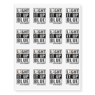 Light It Up Blue For Autism Awareness Temporary Tattoos