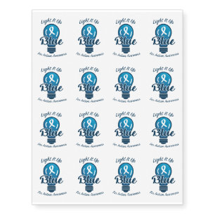 Light It Up Blue For Autism Awareness Temporary Tattoos